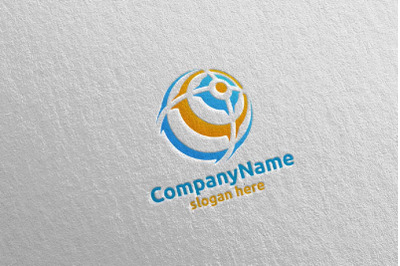 Global Modern Technology Logo Design 8