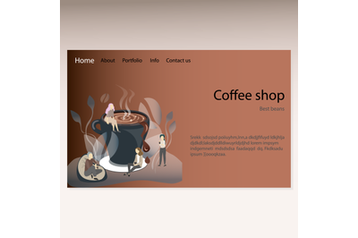 Coffee shop landing web page, break Coffee landing page