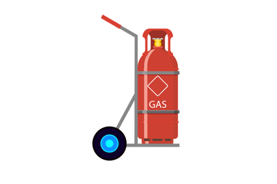 Gas tank fixed in cart Vector balloon