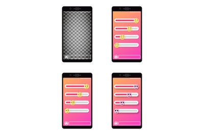 Set of smiles slider for social media