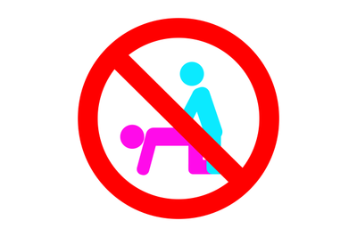 Prohibit public and unprotected sex, ban symbol