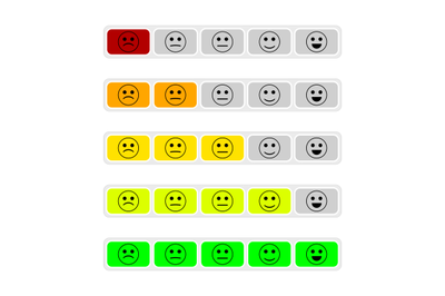 Customer rate review&2C; colored buttons with smiles