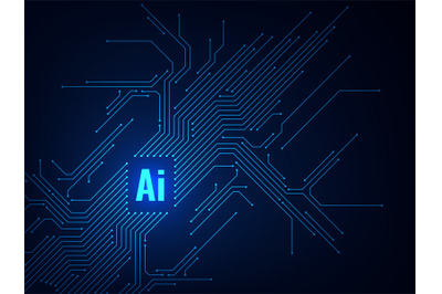 Ai chipset. Circuit board electronic artificial intelligence programmi