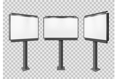 Billboard. Blank big advertisement construction mockup&2C; different pers