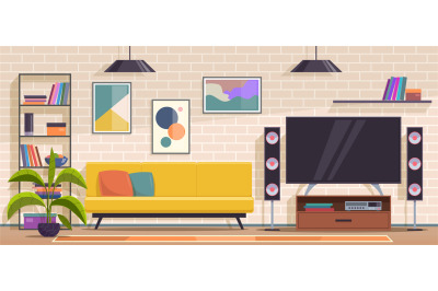 Living room. Modern apartment interior with furniture, sofa and armcha