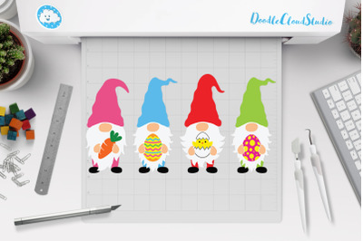 Easter Gnomes SVG Cut Files, Gnome Easter Clipart