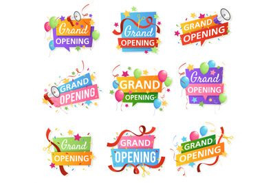 Grand opening. Festive event ceremony opening invitation&2C; promo banner