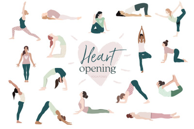 Heart Opening Yoga Postures bundle