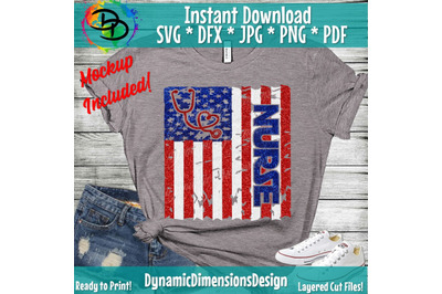 Nurse svg&2C; Flag SVG&2C; Flag png&2C; American flag svg&2C; patriotic svg&2C; Nursi