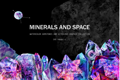 Minerals and Space. Astrology set