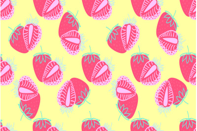 Seamless pattern of Strawberrys virtual background for Zoom