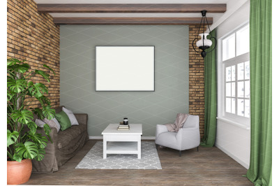 Interior scene - artwork background - frame mockup