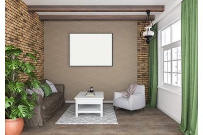 Interior scene - artwork background - frame mockup