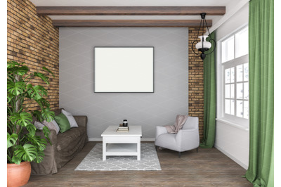 Interior scene - artwork background - frame mockup