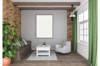 Interior scene - artwork background - frame mockup