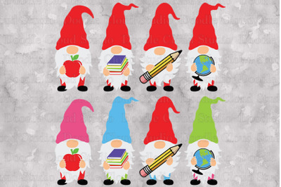 School Gnomes SVG Cut Files&2C; School Gnomes Clipart