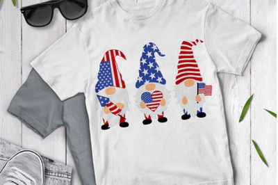 Patriotic Gnomes SVG Cut Files&2C; 4th of July Svg&2C; American Gnome Svg