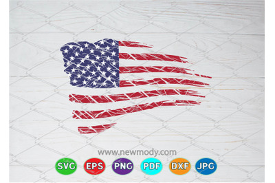 Distressed American Flag SVG - Grunge US Flag Svg