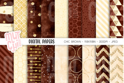 Brown Chic Digital Papers