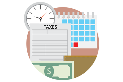 Time pay tax icon