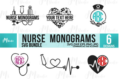 Nurse Monogram SVG Bundle