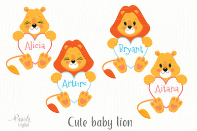 Cartoon Cute Little Animal Lion Clipart 1