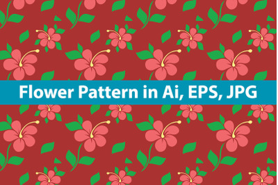 Red Flowers Pattern Illustration