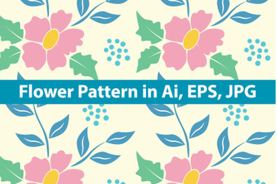 Kawaii Beauty Flowers Pattern