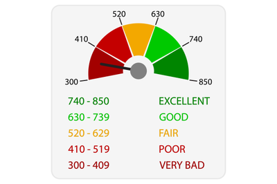 User interface credit rate, information chart