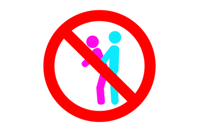 Symbol mark prohibit make love in public place