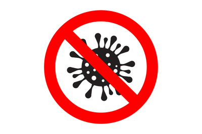 Attention no bacteria, prohibited and forbid virus