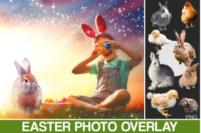 Easter backdrop, Photoshop overlay, Bokeh overlays, Spring