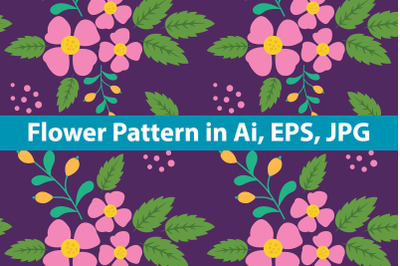 Purple Flower Pattern Illustration