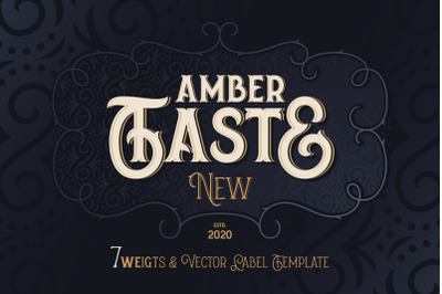 Amber Taste New. Font and Template.