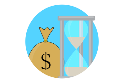 Time and money icon concept