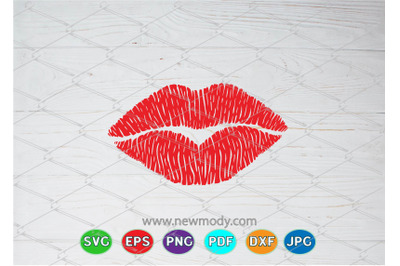 Distressed Lips SVG -  Grunge Kiss Svg - Red Lips Clipart