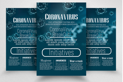 Corona Virus Initiatives Flyer Template