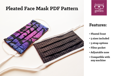 Pleated Face Mask Sewing Pattern | PDF