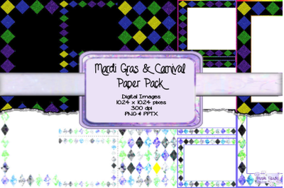 Mardi Gras &amp; Carnival Border Paper Pack