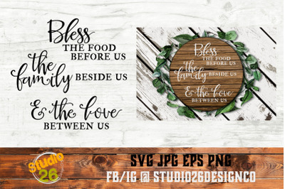 Bless the Food, Family &amp; Love - SVG PNG EPS