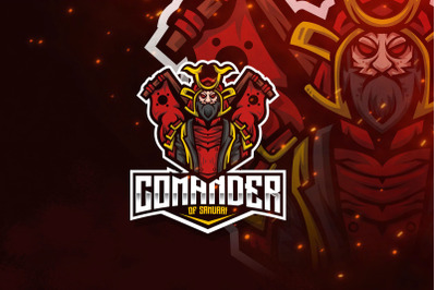 Comander of Samurai Esport Logo Template