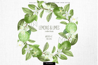 Lemons &amp; limes. Wreath #2.