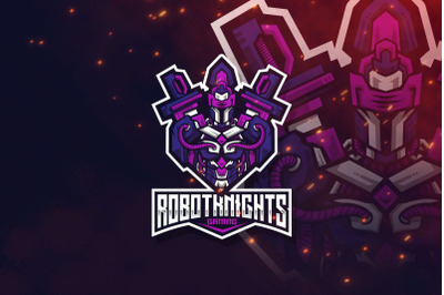 Robot Knight Esport Logo Template