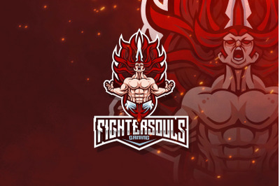 Fighter Souls Esport Logo Template