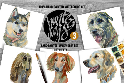 Hunter Dogs Watercolor Set 3