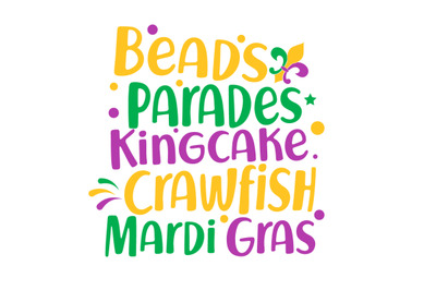 Beads Parades Kingcake Crawfish Mardi Gras