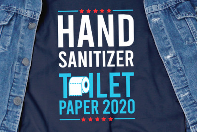 Hand sanitizer and toilet paper SVG