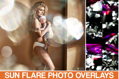 50 Sun flare photo overlays, photoshop overlays, lens effect
