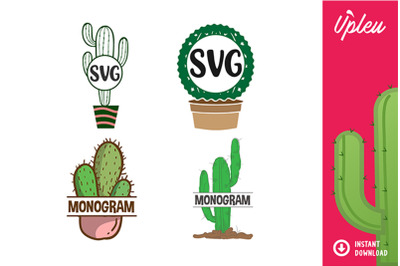 Cactus Monogram SVG