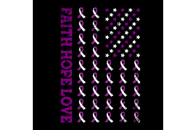 Faith Hope Love Cystic Fibrosis American Flag